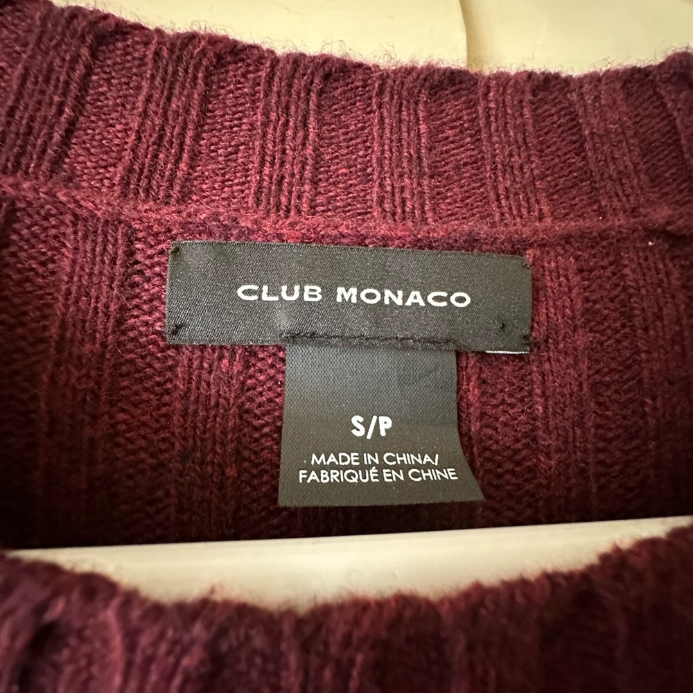 Maroon Club Monaco sweater dress, size S - Picture 2 of 6